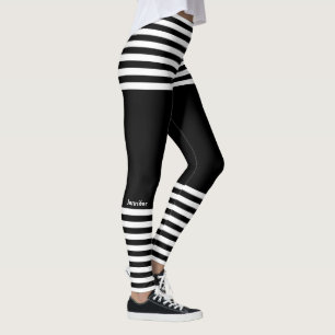 Moderne horizontale strepes, aangepaste naamruimte leggings