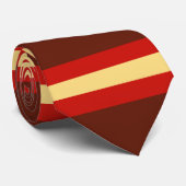 Moderne horizontale strepes bruin vanilla stropdas (Opgerold)