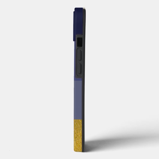 Moderne horizontale stripe Navy Blue & Gold Foil Case-Mate iPhone Case (Achterkant / Links)