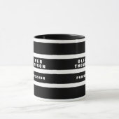 Moderne horizontale zwarte strepes elegant mok (Midden)