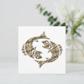 Moderne Horoscoop Sterrenbeeld Vissen Feestdagenkaart (Staand voorkant)