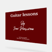 Moderne Horz Gitaarleraar Acryl Teken Acryl Bord (Hoek)