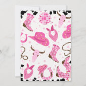 Moderne Hot Pink Disco Twins Cowgirls 1e verjaarda Kaart (Achterkant)