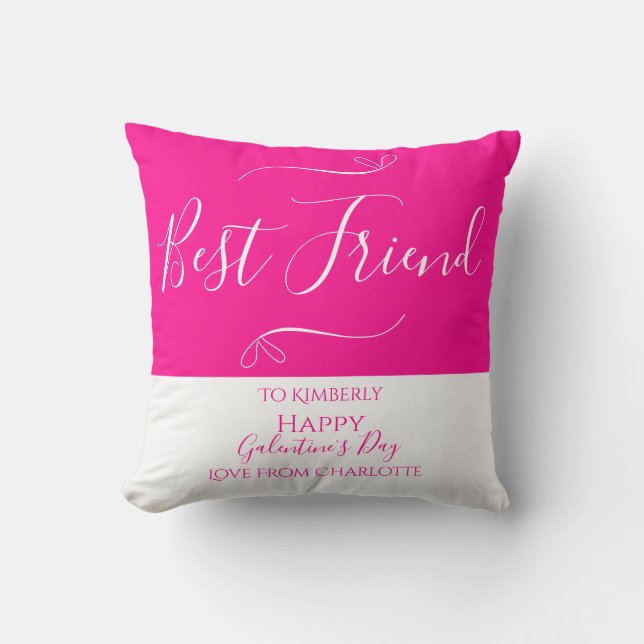 Moderne Hot Pink Galentine's Day Kussen (Voorkant)