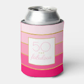 Moderne Hot Pink & Gold 50 en geweldige verjaardag Blikjeskoeler (Blikje Voorkant)