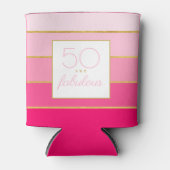 Moderne Hot Pink & Gold 50 en geweldige verjaardag Blikjeskoeler (Voorkant)