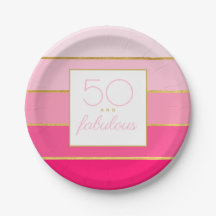 Moderne Hot Pink & Gold 50 en geweldige verjaardag