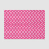 Moderne Hot Pink Marokkaanse Quatrefoil Tissuepapier (Voorkant)