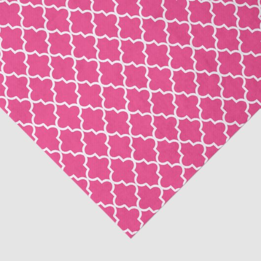 Moderne Hot Pink Marokkaanse Quatrefoil Tissuepapier (Detail)