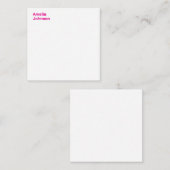 Moderne Hot Pink Naam Minimalist Professional Notitiekaartje (Voorkant / Achterkant)