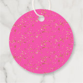 Moderne Hot Pink Neon Glow Glitter Dank u Script Bedankjes Labels (Achterkant)