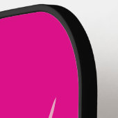 Moderne Hot Pink Script Naam  Pickleball Paddle (Links Detail)