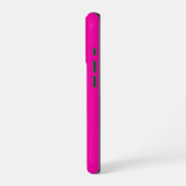 Moderne Hot Pink Zwarte Script Monogram iPhone Hoesje (Linkerkant)