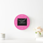 Moderne Hot-Roze  bedrijven voegen Logo toe Ronde Klok (Huis)