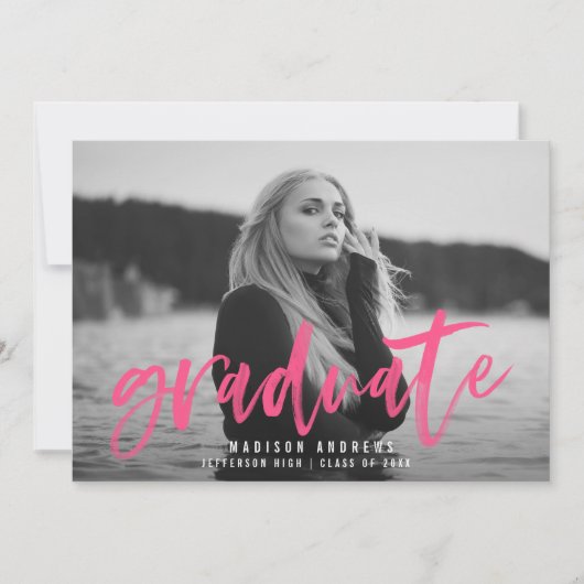 Moderne Hot-roze scriptverlooppartij voor penseel Kaart (Voorkant)