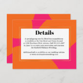 Moderne hotroze en Oranje Abstracte bruiloft RSVP Informatiekaartje (Voorkant / Achterkant)