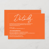 Moderne hotroze en Oranje Kaart voor bruiloft (Voorkant / Achterkant)