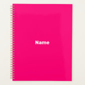 Moderne hotroze fuchsia aangepaste naam text monog planner (Voorkant)