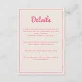 Moderne hotroze Fuchsia Retro Vibes Weddenschap Informatiekaartje (Voorkant)