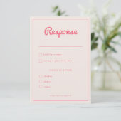Moderne hotroze Fuchsia Retro Vibes Weddenschap RSVP Kaartje (Staand voorkant)