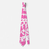 Moderne hotroze Koe Huidtextiel Dierenafdrukken Stropdas (Voorkant)