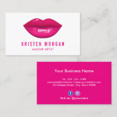 Moderne hotroze lips Mode maken artiest Visitekaartje (Voorkant / Achterkant)