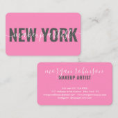 Moderne hotroze make-up artistieke handtekening visitekaartje (Voorkant / Achterkant)