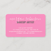 Moderne hotroze make-up artistieke handtekening visitekaartje (Achterkant)