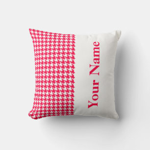 Moderne Houndstooth met naam Poppy Kussen