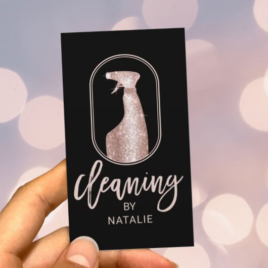 Moderne House Cleaning Logo Gold Typografie Visitekaartje