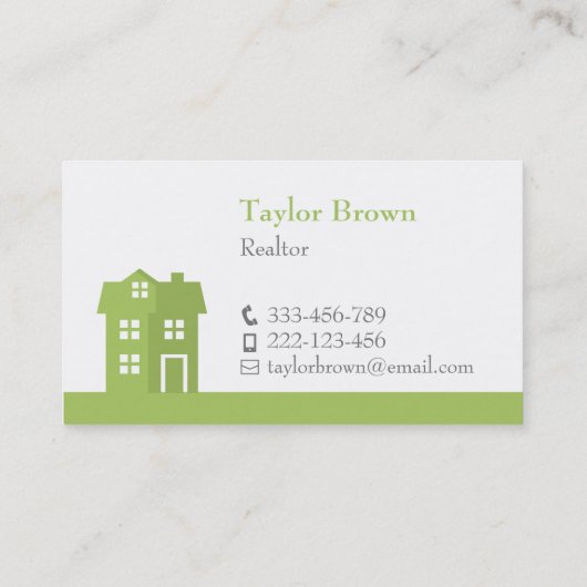 Moderne House Icon Real Estate Visitekaartjes (Achterkant)