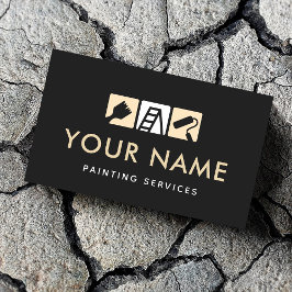 Moderne House Painting Services Brush Roller Ladde Visitekaartje