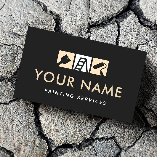 Moderne House Painting Services Brush Roller Ladde Visitekaartje