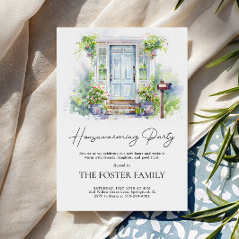 Moderne Housewarming Party Eenvoudige Aquarel Kaart