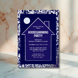 Moderne Housewarming Party Nieuwe Huis Viering Folie Uitnodiging
