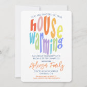 Moderne Housewarming Party Typografie Kaart (Voorkant)