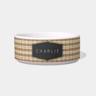 Moderne Hout Plaid Persoonlijke Hond Voerbakje
