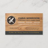 Moderne Houtaannemer Handyman Tools Logo Visitekaartje (Voorkant)