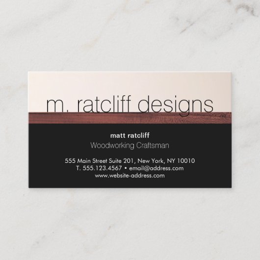 Moderne houtbewerker Houttimmerwerk Visitekaartje (Voorkant)