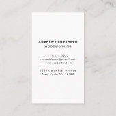 Moderne houtbewerker timmerbouw visitekaartje (Achterkant)