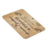 Moderne houten achtergrond bruiloft uitnodiging RS Magneet (Rechterzijde)