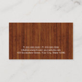 Moderne Houten Achtergrond Schaar & Kam Haar Styli Visitekaartje (Achterkant)