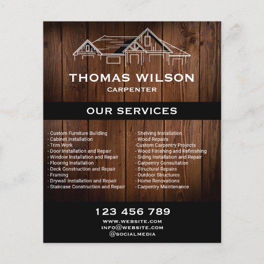 Moderne houten constructie Handyman timmerwerktuig Flyer (Voorkant)