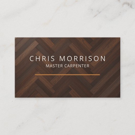 Moderne houten constructie timmerwerk visitekaartje (Voorkant)