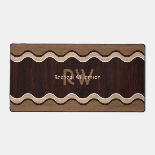 Moderne houten golvende design bureaumat (Voorkant)