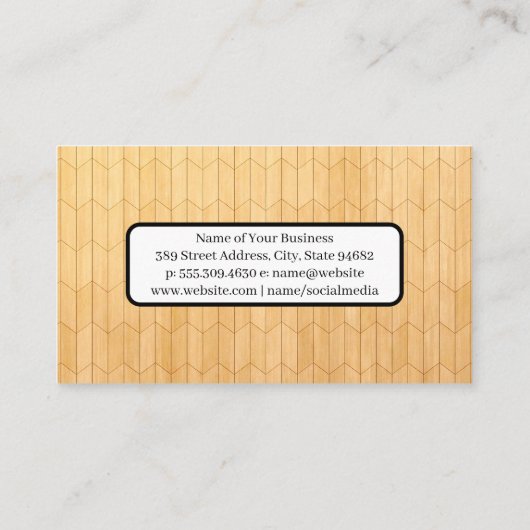 Moderne houten paneelpatroon visitekaartje (Achterkant)