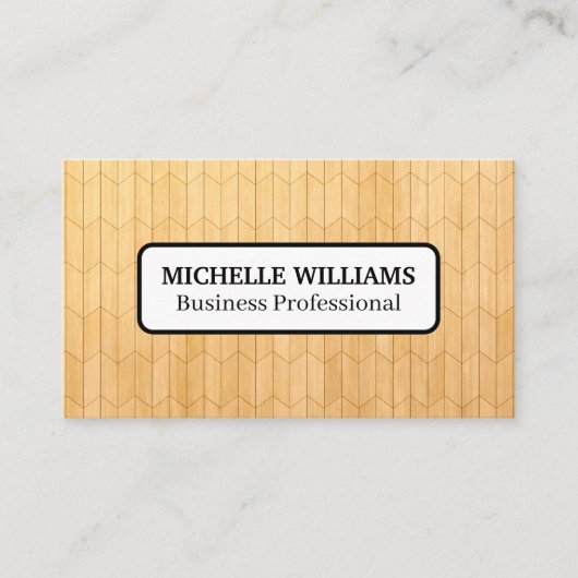 Moderne houten paneelpatroon visitekaartje (Voorkant)