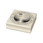 Moderne houten retouradresstempel met landschap rubberstempel (Stempel)