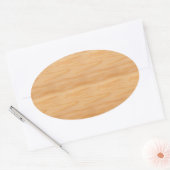 Moderne houten spatie Elegant Design Sjabloon Stij Ovale Sticker (Envelop)