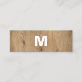 Moderne Houten Vetgedrukte Monogram Interieurontwe Mini Visitekaartje (Voorkant)